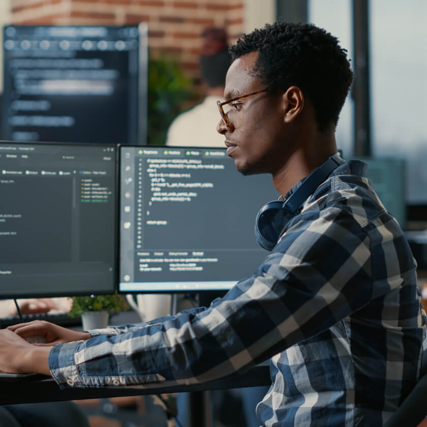 Data professional at work